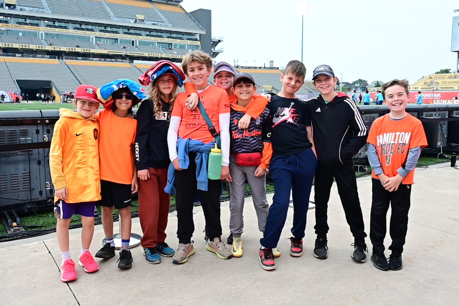 Families enjoying match day